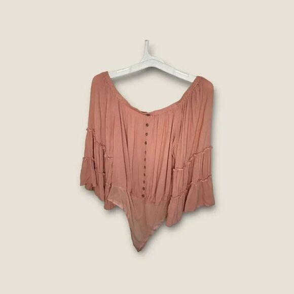 Anthropologie 143 Story Blush Pink Boho Bodysuit Top - Picture 1 of 4